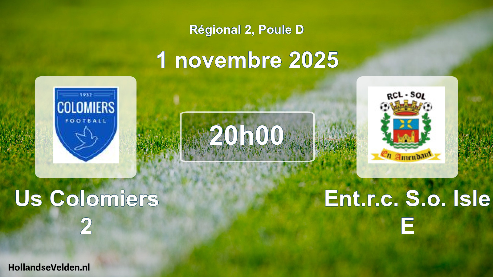Geplande wedstrijd: Us Colomiers 2 - Ent.r.c. S.o. Isle E (1 november 2025)