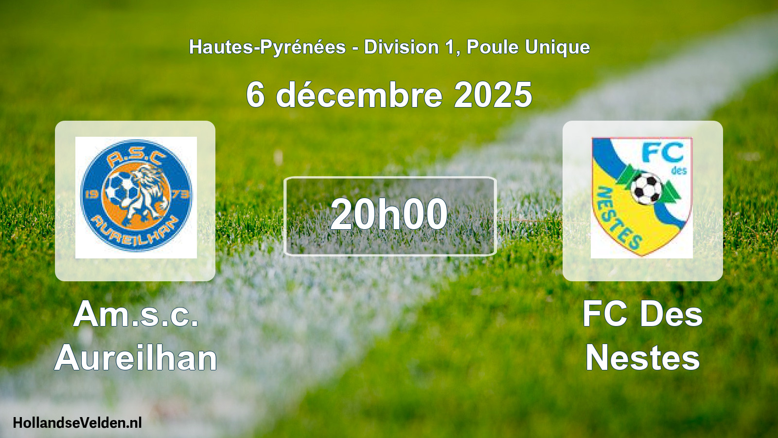 Match programmé: Am.s.c. Aureilhan - FC Des Nestes (6 décembre 2025)