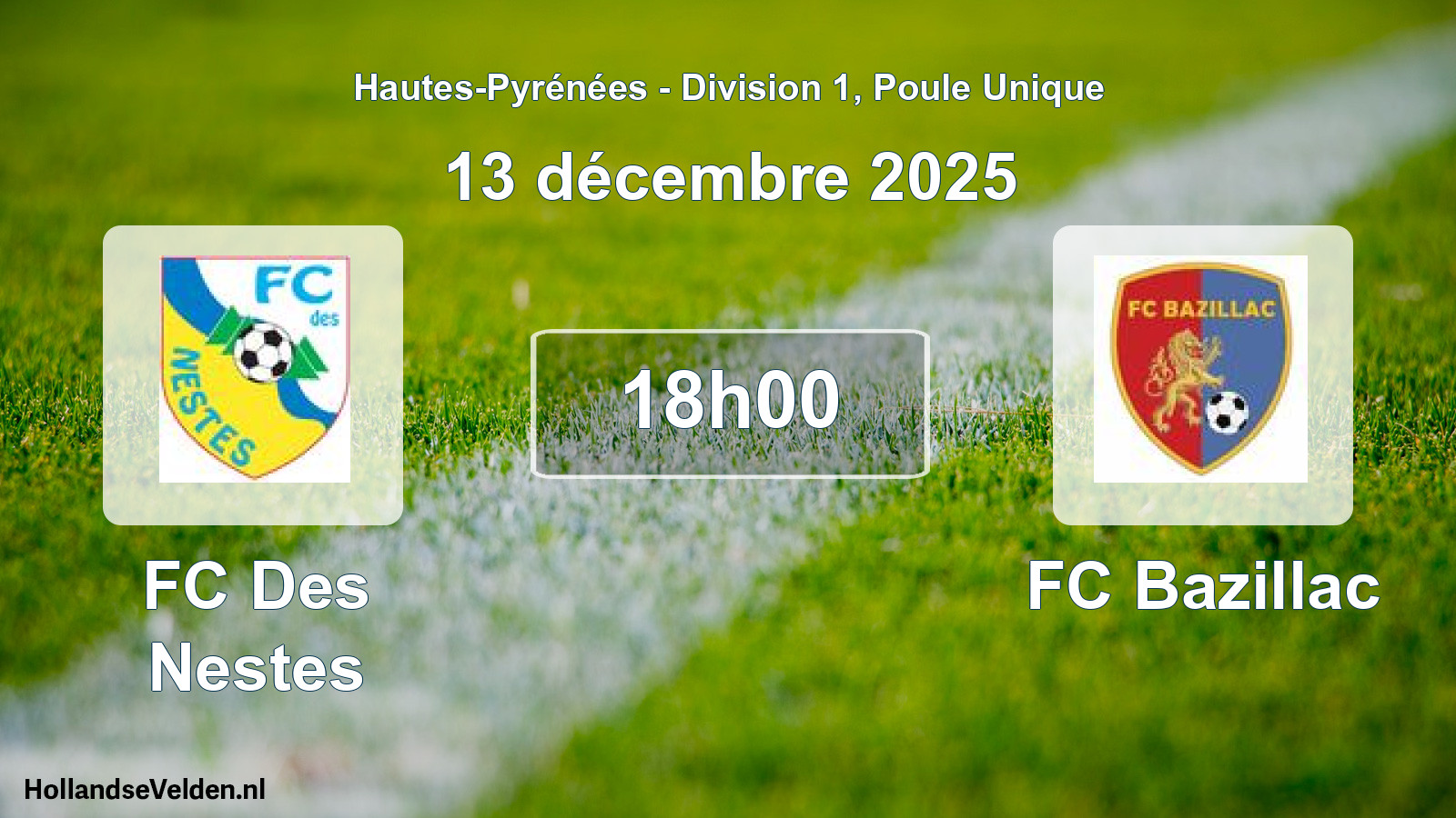 Match programmé: FC Des Nestes - FC Bazillac (13 décembre 2025)