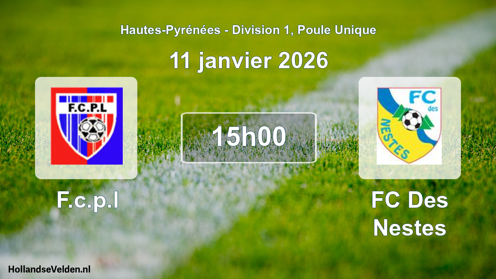 Scheduled Match: F.c.p.l - FC Des Nestes (11 January 2026)