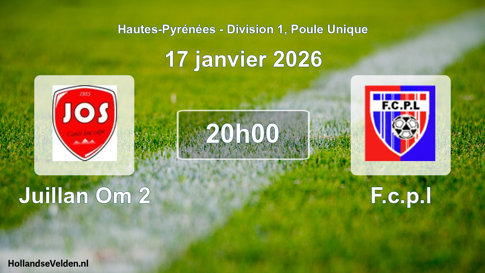 Match programmé: Juillan Om 2 - F.c.p.l (17 janvier 2026)