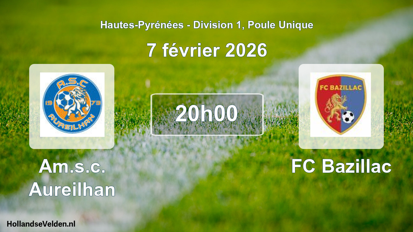 Match programmé: Am.s.c. Aureilhan - FC Bazillac (7 février 2026)