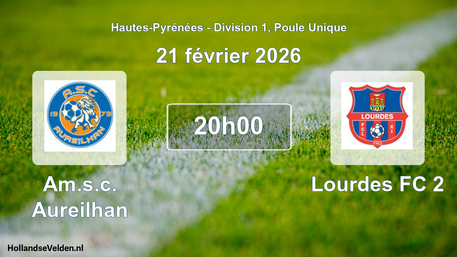 Match programmé: Am.s.c. Aureilhan - Lourdes FC 2 (21 février 2026)