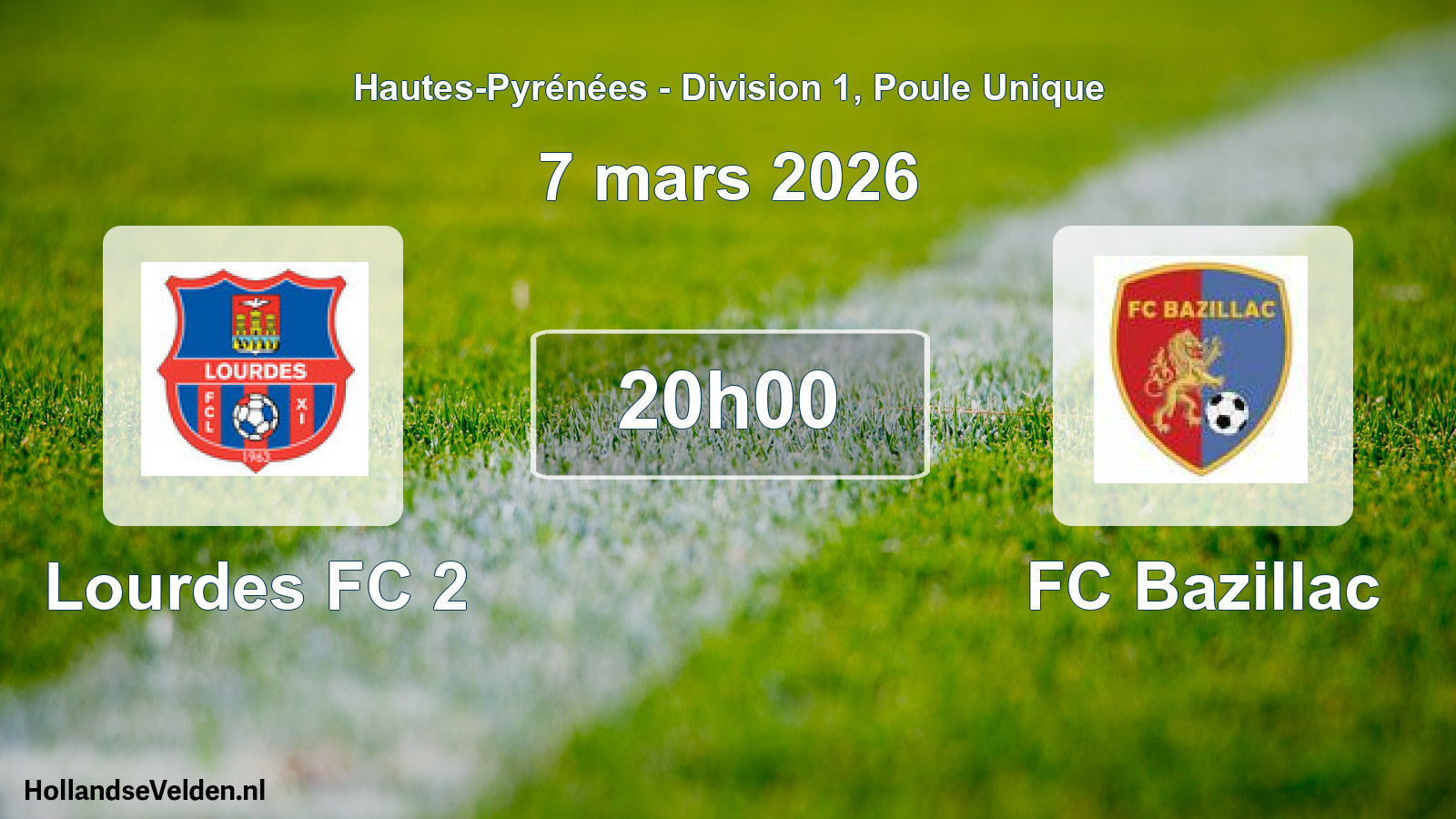 Scheduled Match: Lourdes FC 2 - FC Bazillac (7 March 2026)