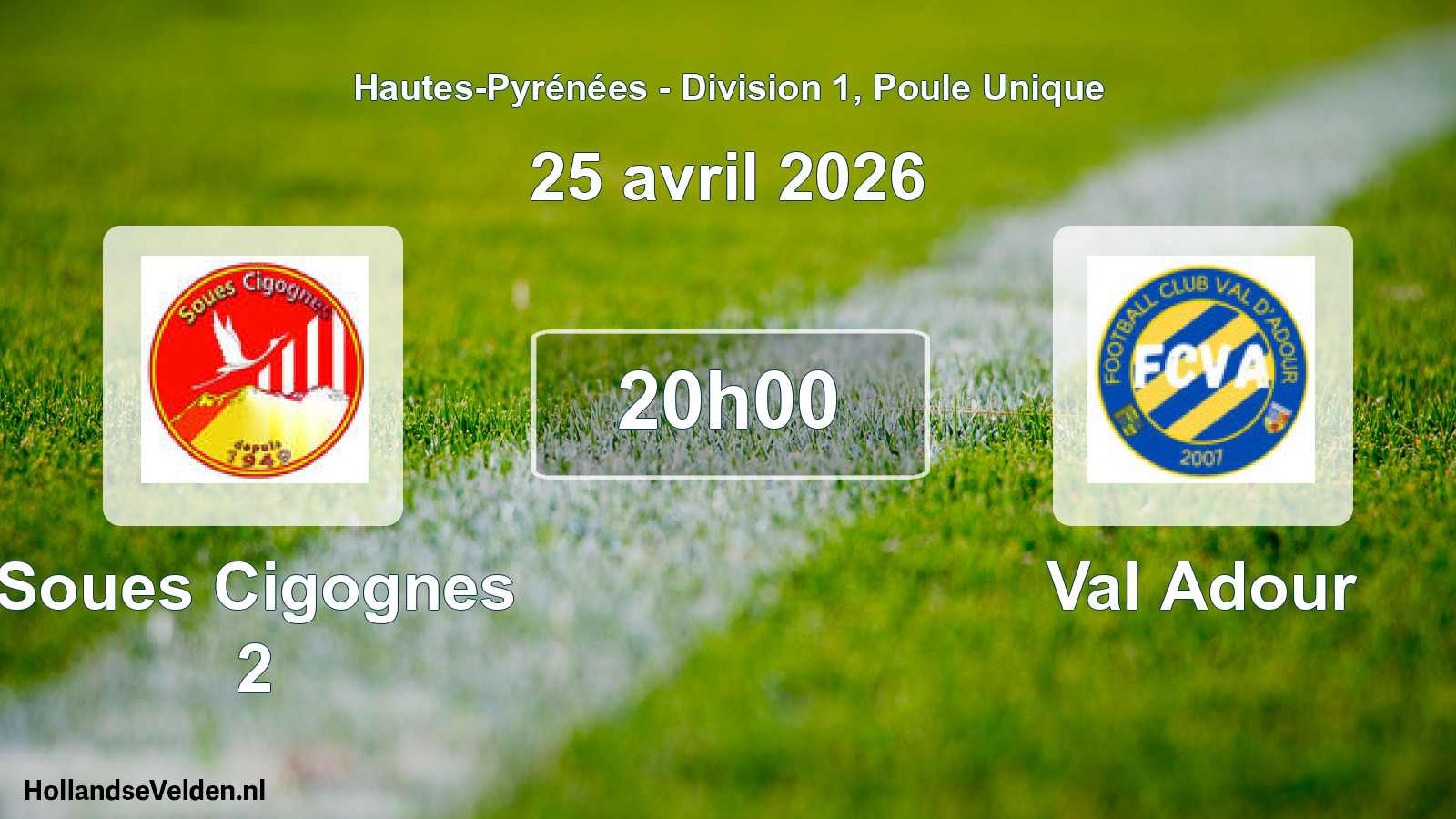 Match programmé: Soues Cigognes 2 - Val Adour (25 avril 2026)