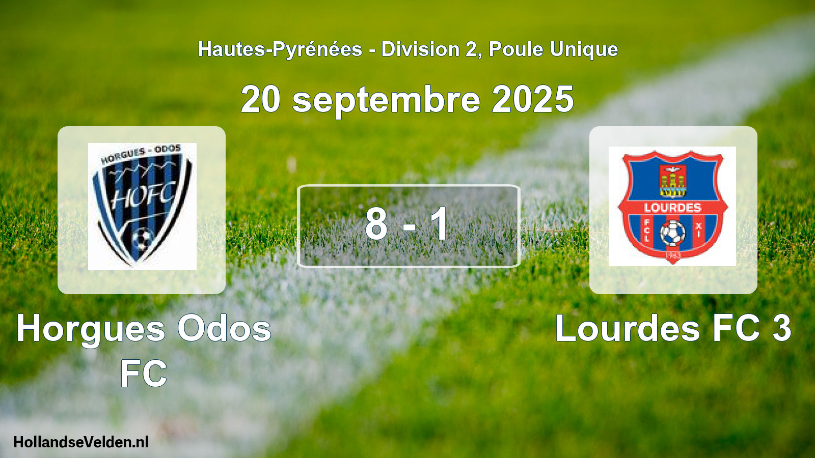 Total number of matches played: Horgues Odos FC - Lourdes FC 3 8 - 1 (20 September 2025)