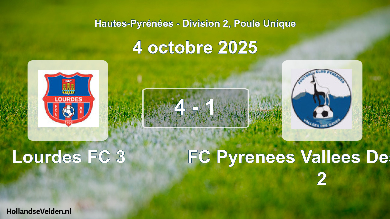 Total number of matches played: Lourdes FC 3 - FC Pyrenees Vallees Des Gaves 2 4 - 1 (4 October 2025)