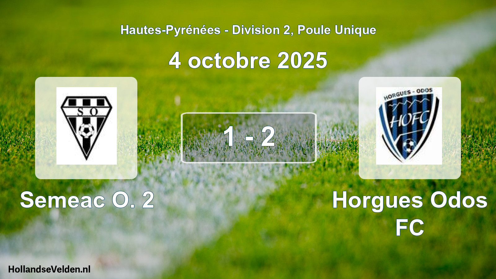 Total number of matches played: Semeac O. 2 - Horgues Odos FC 1 - 2 (4 October 2025)