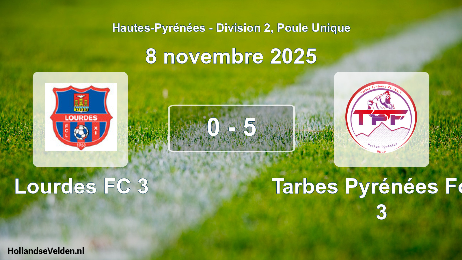 Match joué: Lourdes FC 3 - Tarbes Pyrénées Foot 3 0 - 5 (8 novembre 2025)