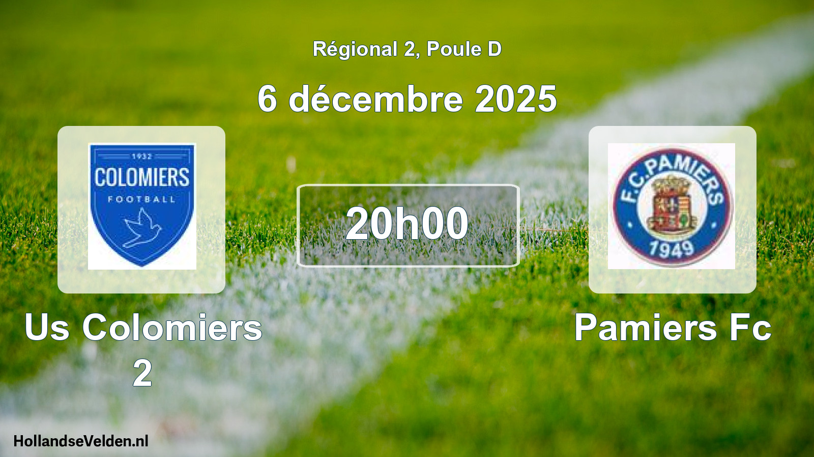 Geplande wedstrijd: Us Colomiers 2 - Pamiers Fc (6 december 2025)