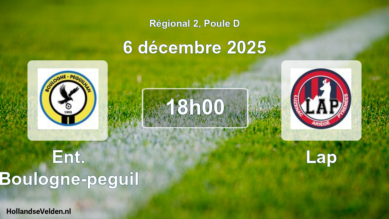 Geplande wedstrijd: Ent. Boulogne-peguil - Lap (6 december 2025)