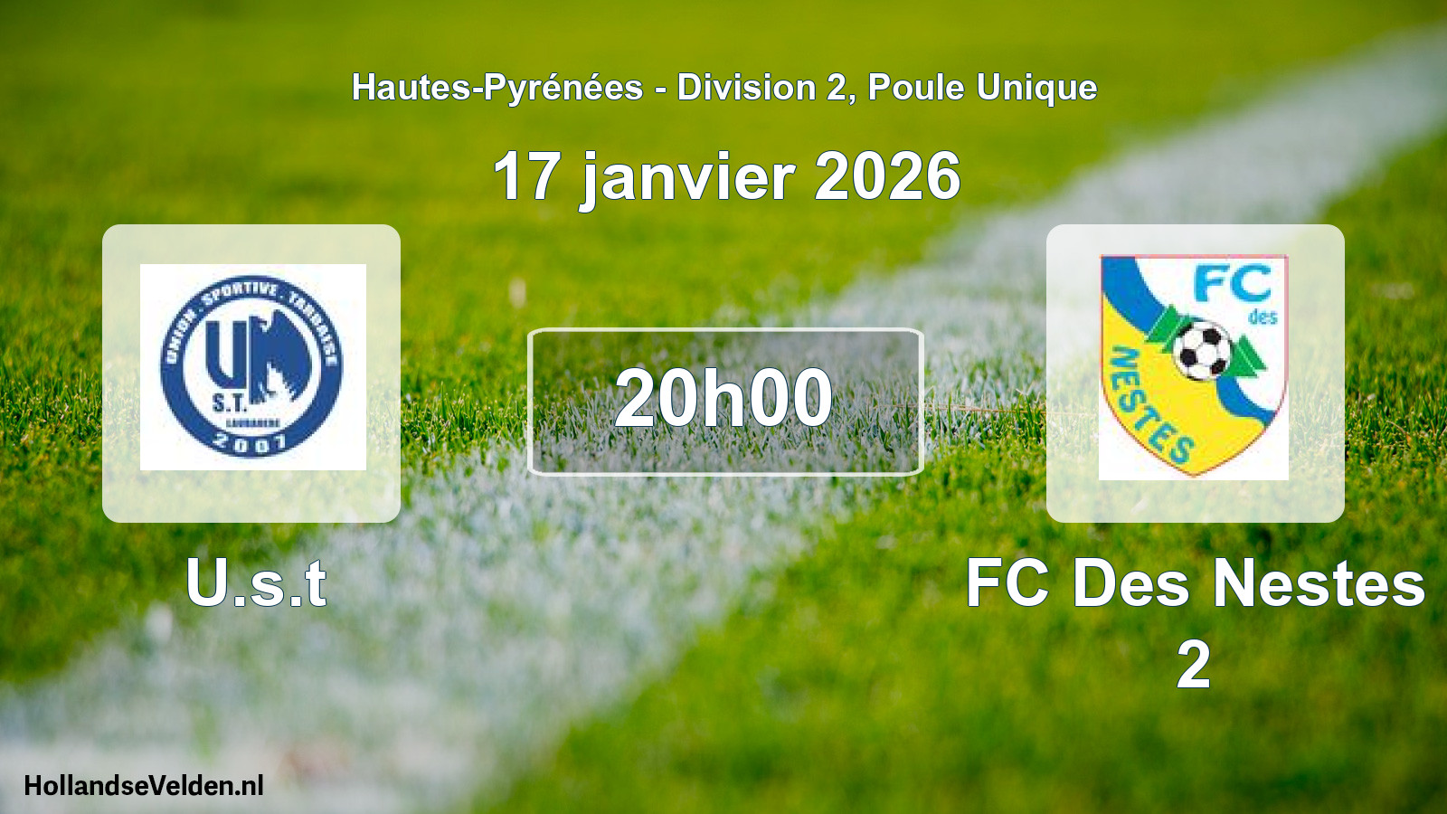 Match programmé: U.s.t - FC Des Nestes 2 (17 janvier 2026)