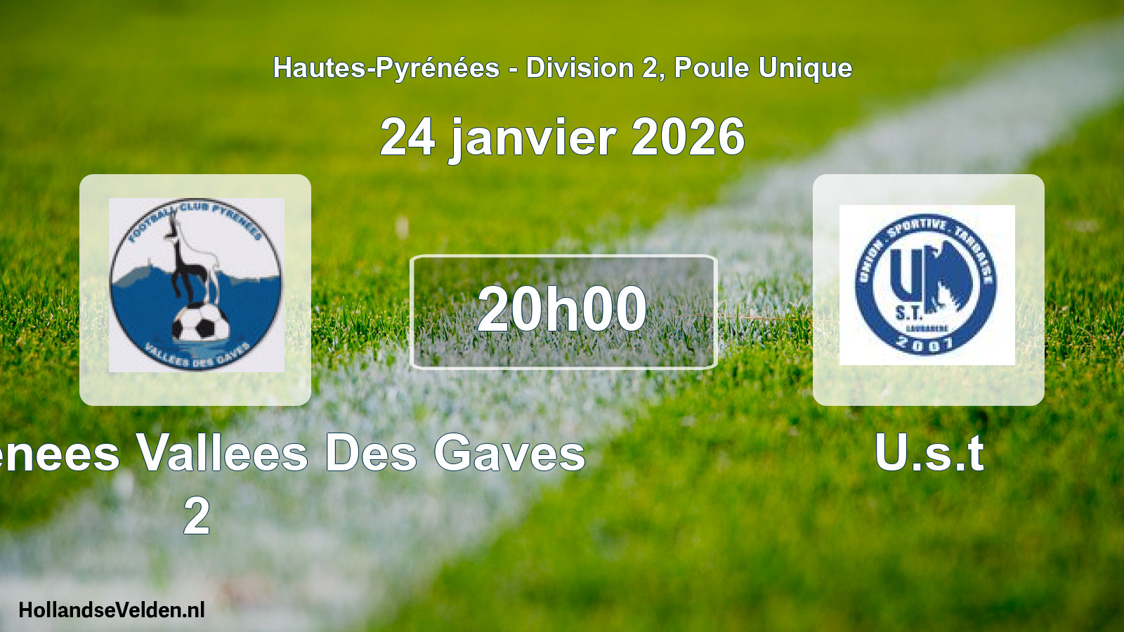 Geplande wedstrijd: FC Pyrenees Vallees Des Gaves 2 - U.s.t (24 januari 2026)