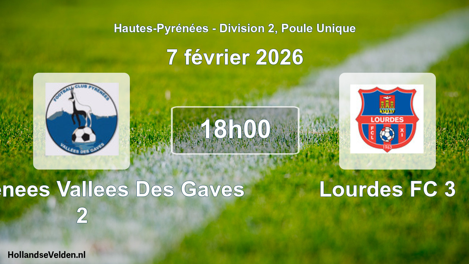 Geplande wedstrijd: FC Pyrenees Vallees Des Gaves 2 - Lourdes FC 3 (7 februari 2026)