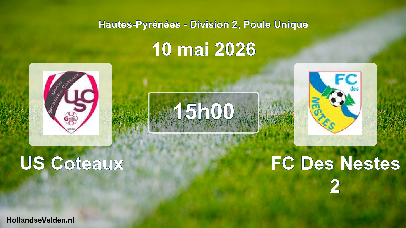 Match programmé: US Coteaux - FC Des Nestes 2 (10 mai 2026)