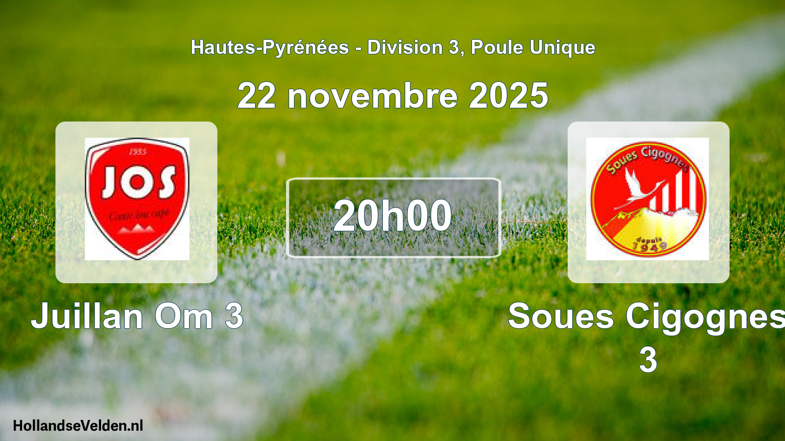 Match programmé: Juillan Om 3 - Soues Cigognes 3 (22 novembre 2025)