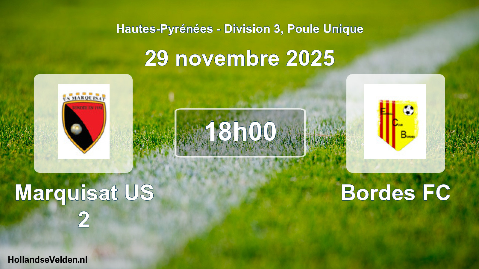Scheduled Match: Marquisat US 2 - Bordes FC (29 November 2025)