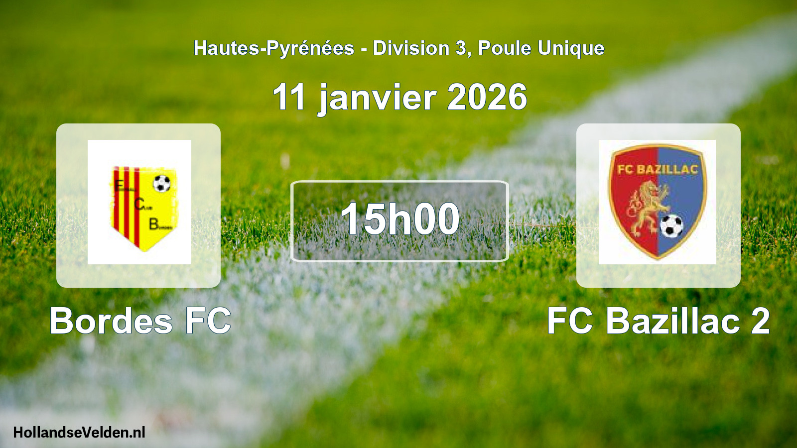 Scheduled Match: Bordes FC - FC Bazillac 2 (11 January 2026)
