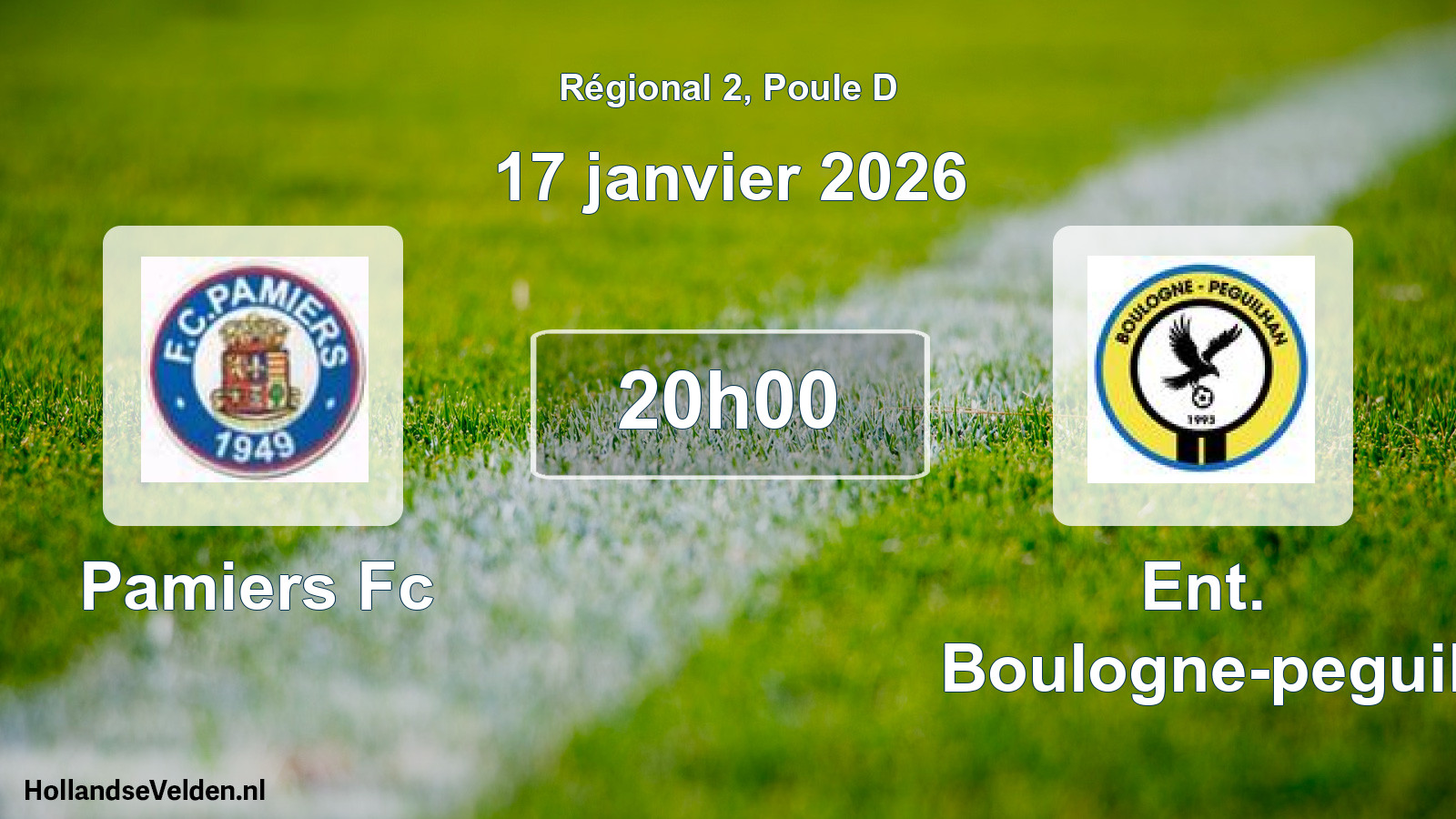 Geplande wedstrijd: Pamiers Fc - Ent. Boulogne-peguil (17 januari 2026)
