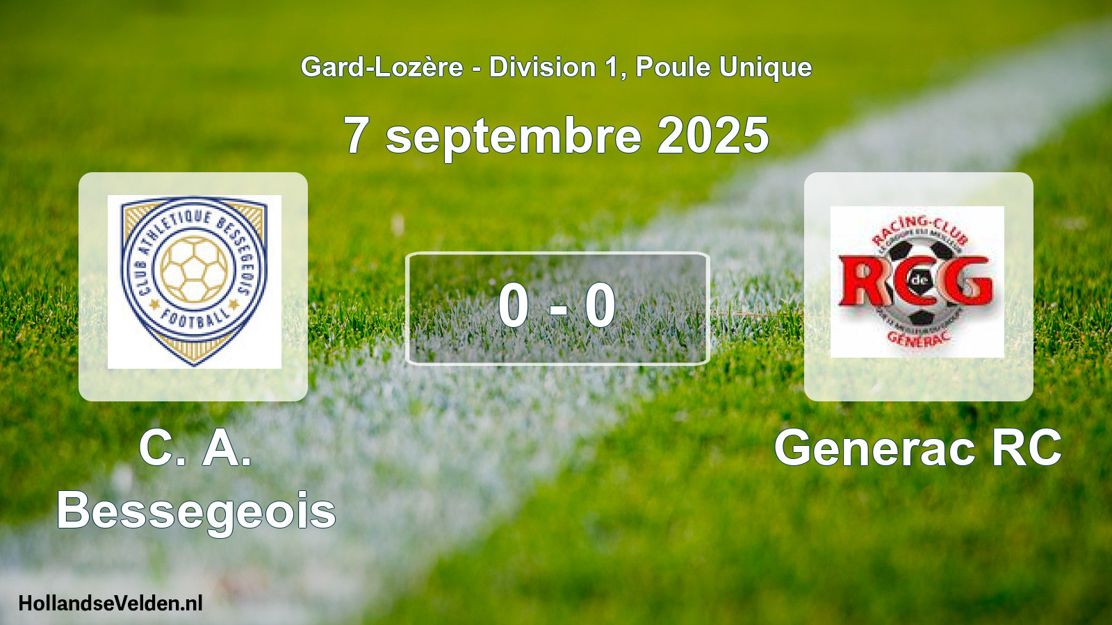Total number of matches played: C. A. Bessegeois - Generac RC 0 - 0 (7 September 2025)