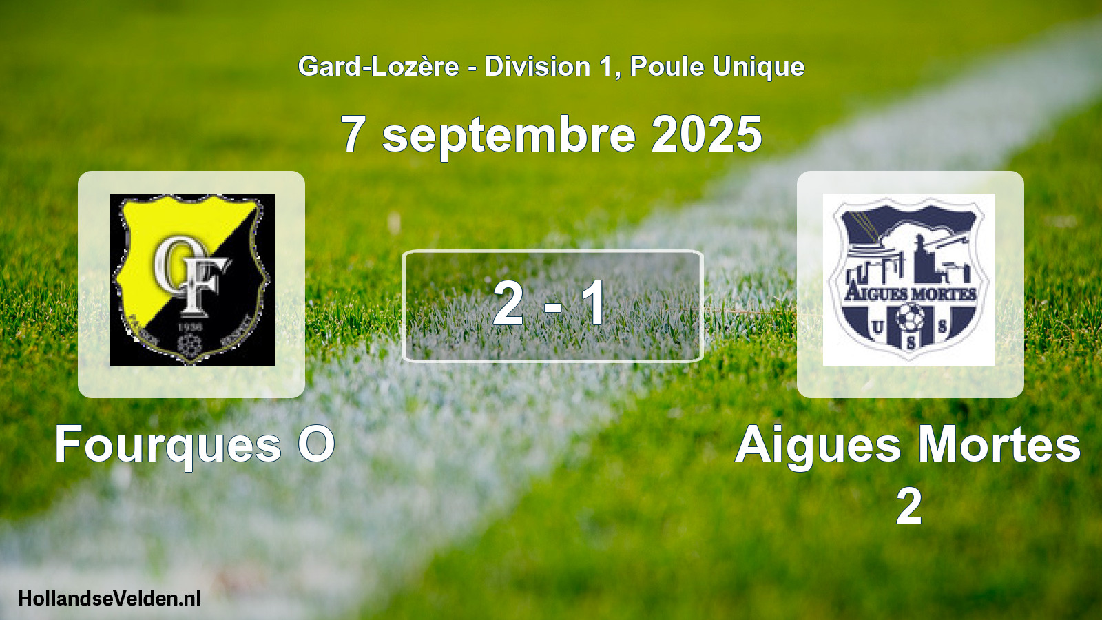 Match joué: Fourques O - Aigues Mortes 2 2 - 1 (7 septembre 2025)