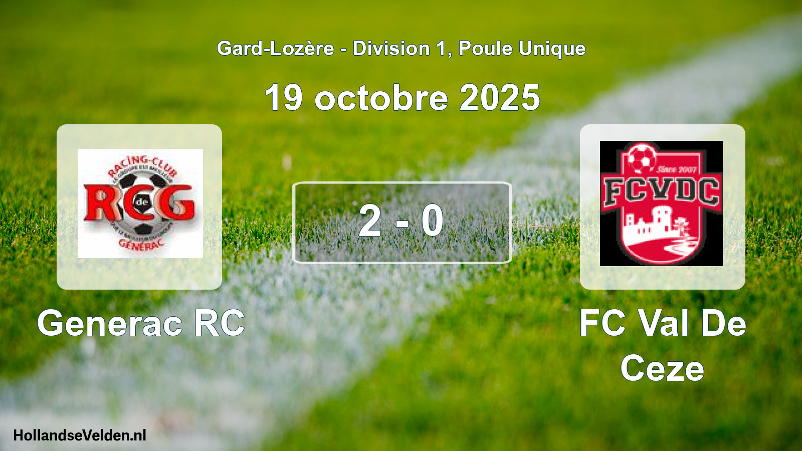Total number of matches played: Generac RC - FC Val De Ceze 2 - 0 (19 October 2025)
