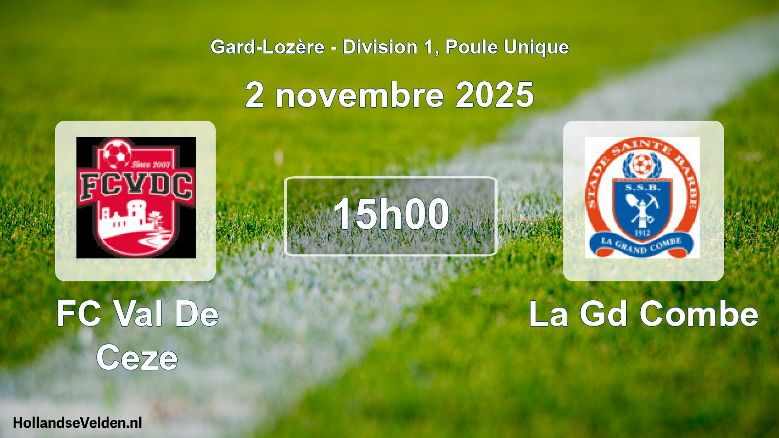 Match programmé: FC Val De Ceze - La Gd Combe (2 novembre 2025)