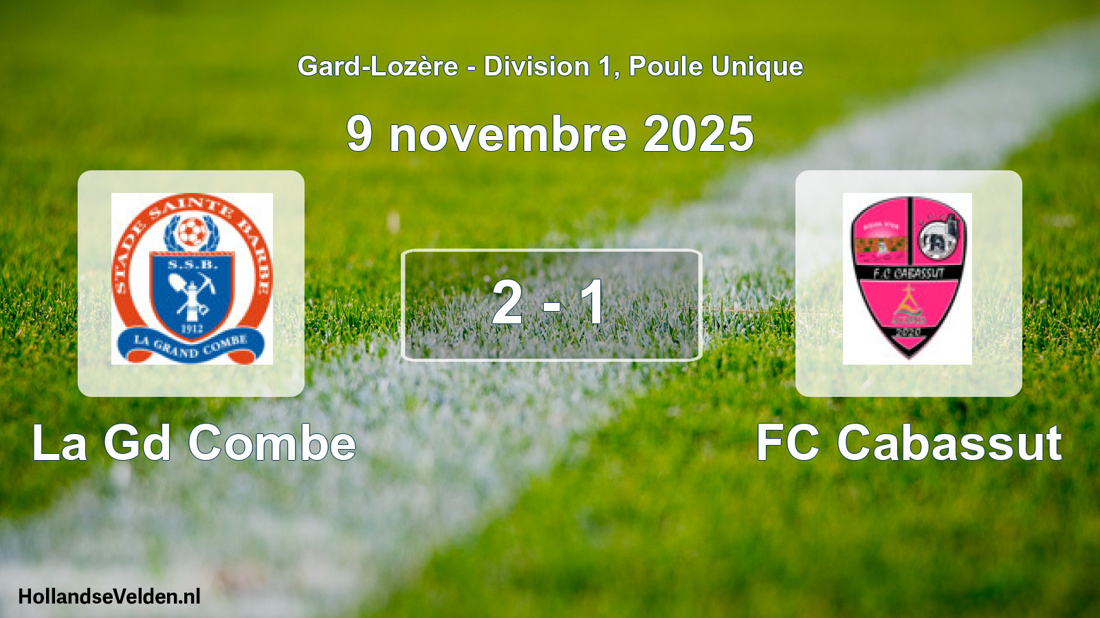 Total number of matches played: La Gd Combe - FC Cabassut 2 - 1 (9 November 2025)