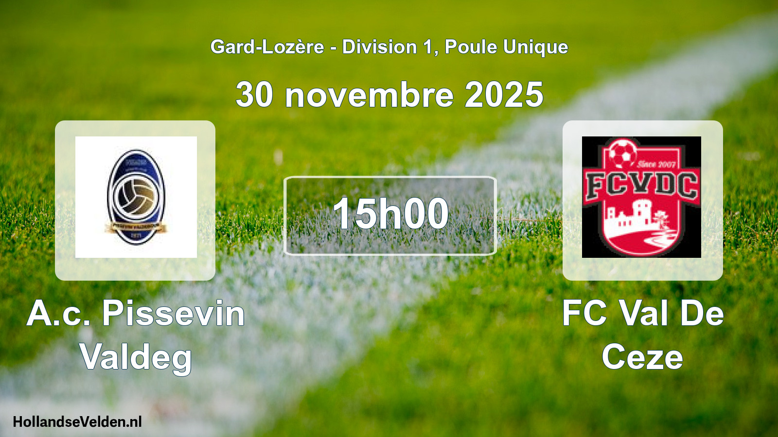 Match programmé: A.c. Pissevin Valdeg - FC Val De Ceze (30 novembre 2025)