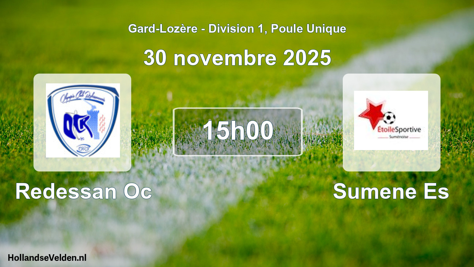 Match programmé: Redessan Oc - Sumene Es (30 novembre 2025)