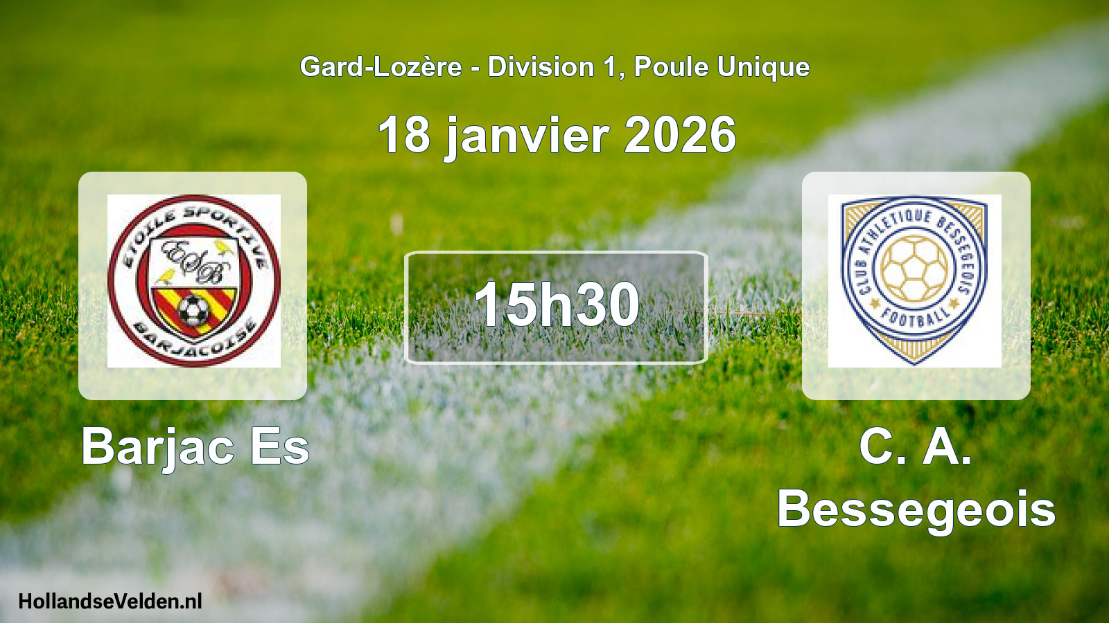 Scheduled Match: Barjac Es - C. A. Bessegeois (18 January 2026)