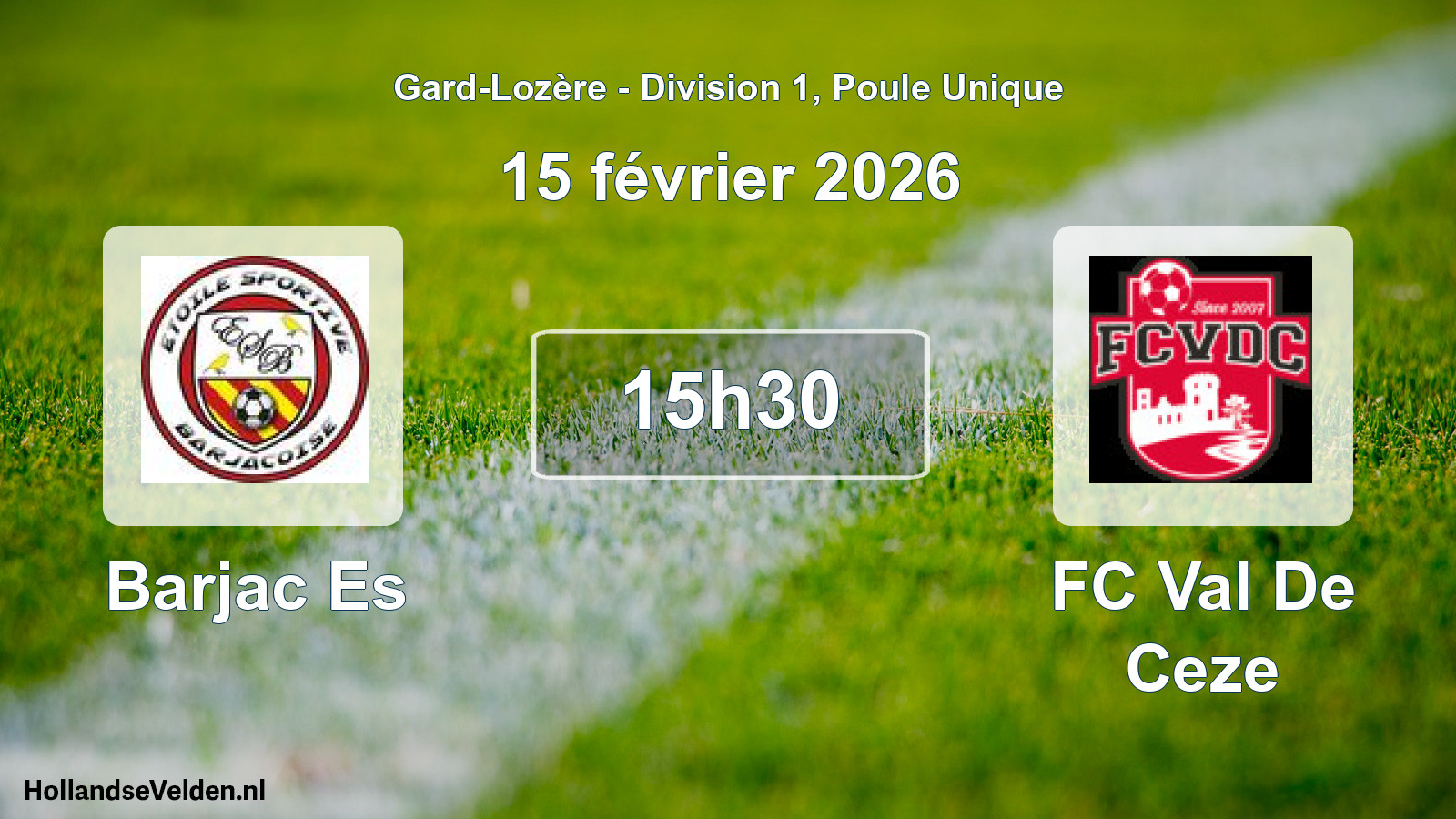 Scheduled Match: Barjac Es - FC Val De Ceze (15 February 2026)