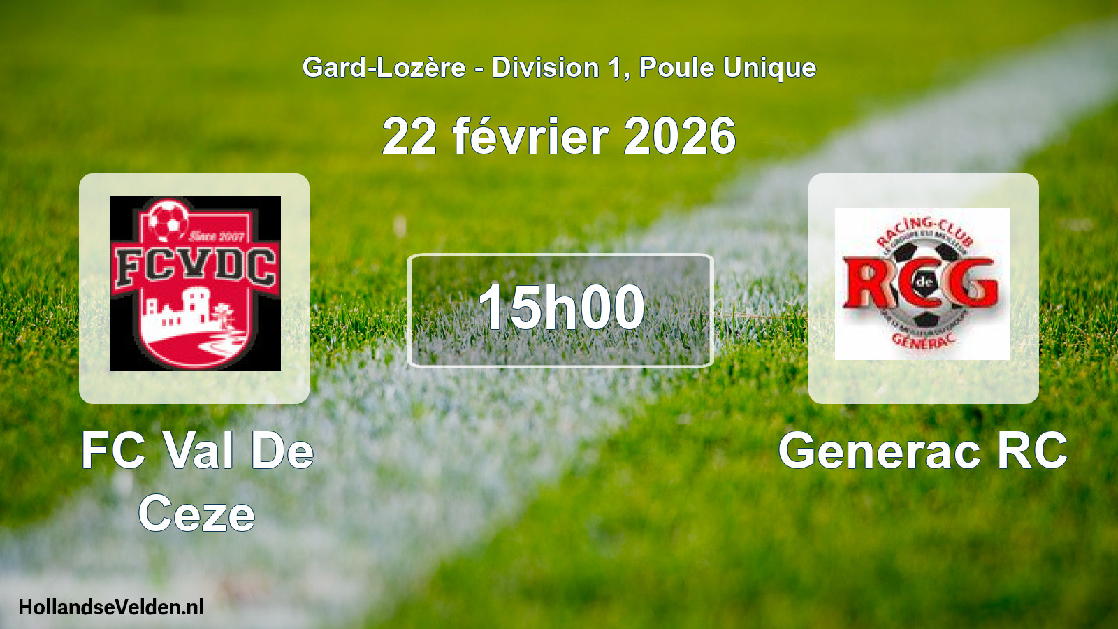 Scheduled Match: FC Val De Ceze - Generac RC (22 February 2026)
