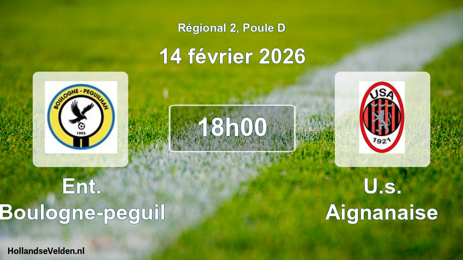 Geplande wedstrijd: Ent. Boulogne-peguil - U.s. Aignanaise (14 februari 2026)