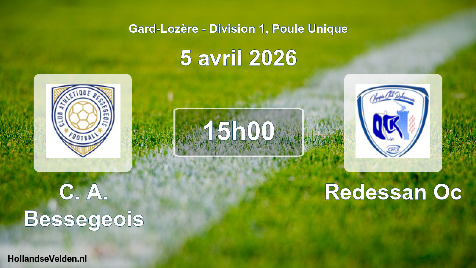 Match programmé: C. A. Bessegeois - Redessan Oc (5 avril 2026)