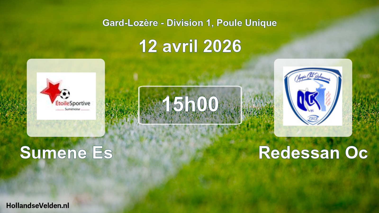 Match programmé: Sumene Es - Redessan Oc (12 avril 2026)