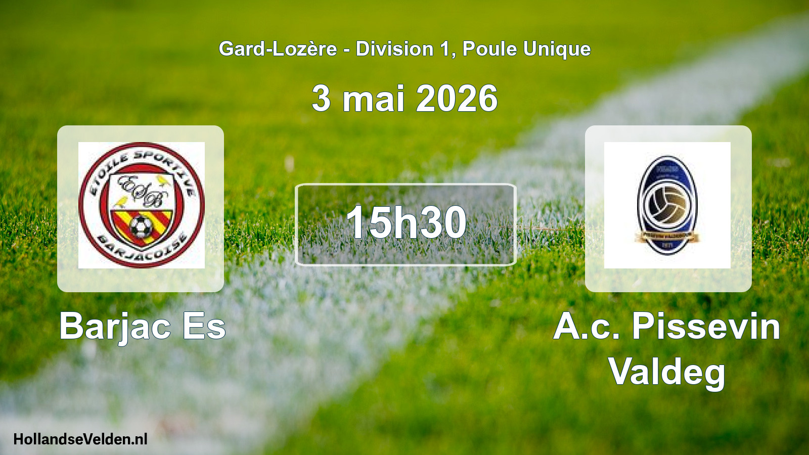 Match programmé: Barjac Es - A.c. Pissevin Valdeg (3 mai 2026)