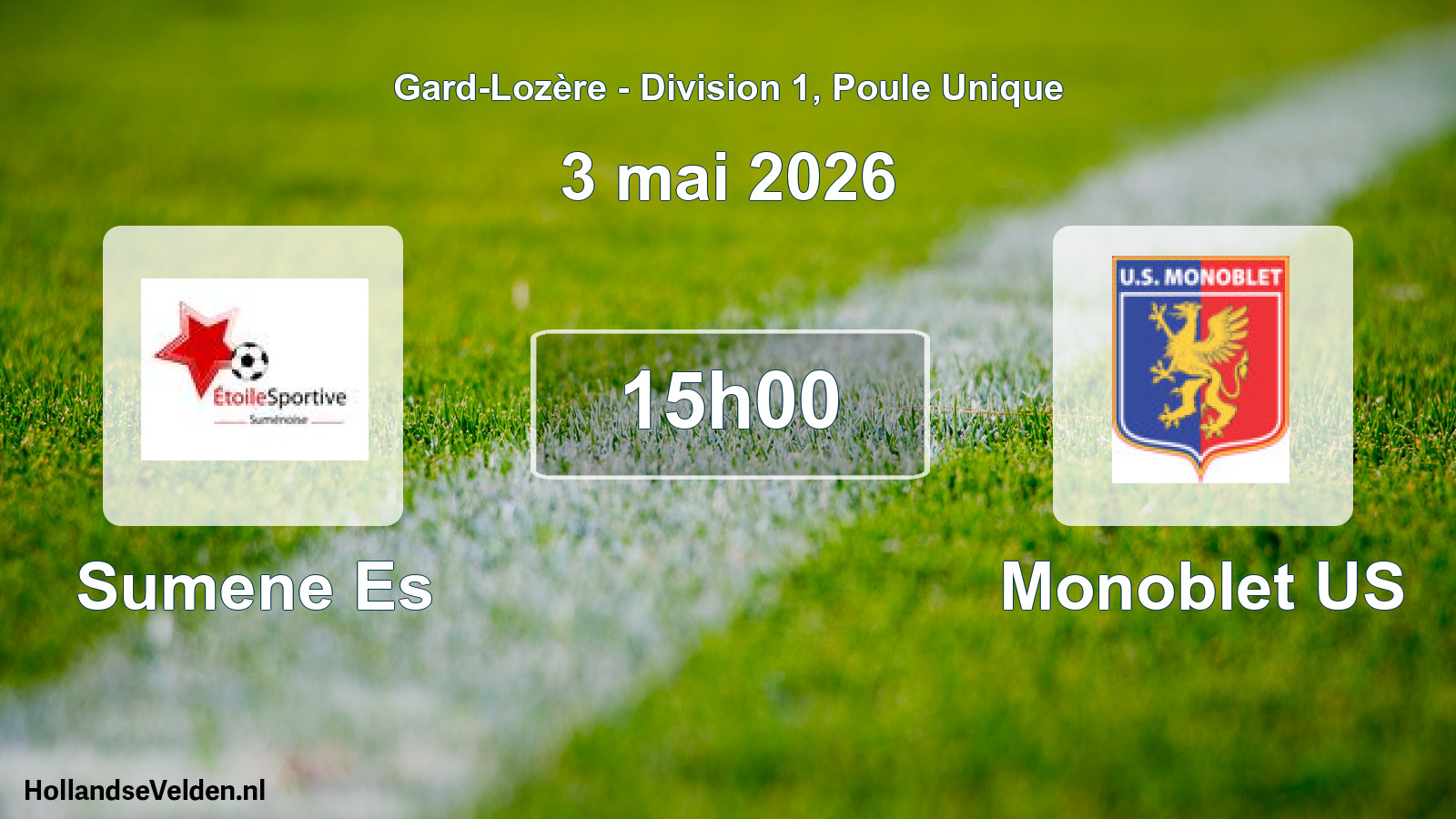 Scheduled Match: Sumene Es - Monoblet US (3 May 2026)