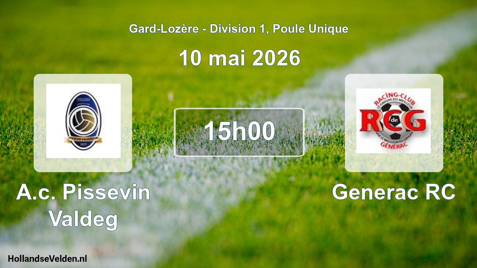 Match programmé: A.c. Pissevin Valdeg - Generac RC (10 mai 2026)