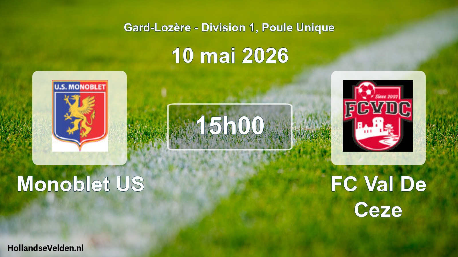 Geplande wedstrijd: Monoblet US - FC Val De Ceze (10 mei 2026)
