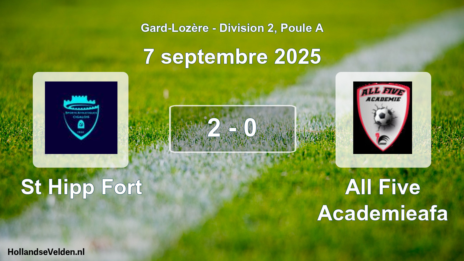 Gespeelde wedstrijd: St Hipp Fort - All Five Academieafa 2 - 0 (7 september 2025)