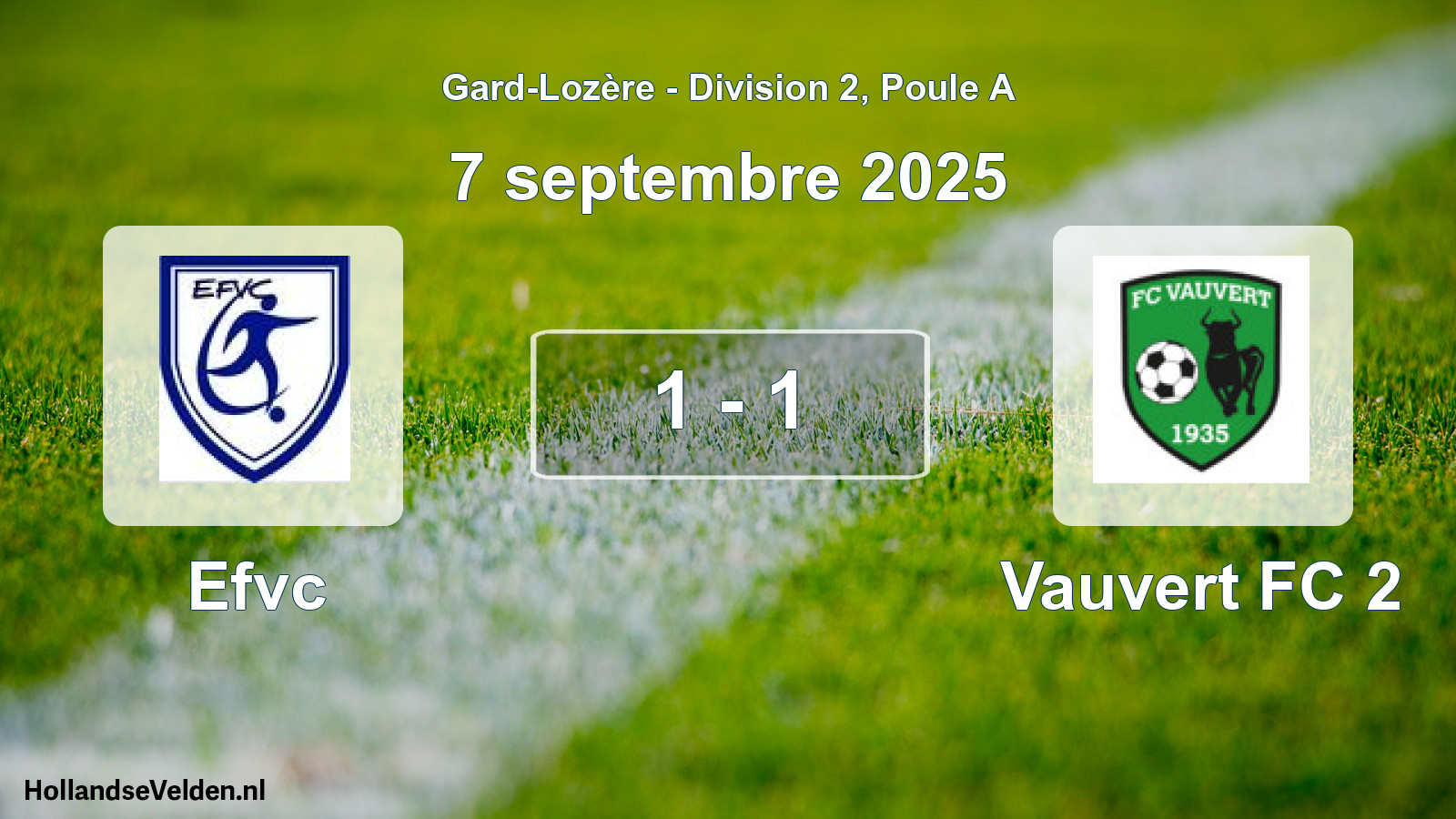 Total number of matches played: Efvc - Vauvert FC 2 1 - 1 (7 September 2025)