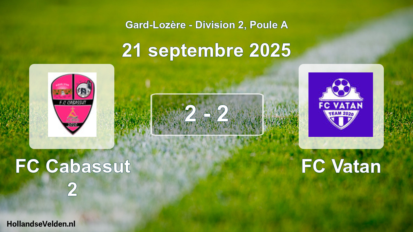 Match joué: FC Cabassut 2 - FC Vatan 2 - 2 (21 septembre 2025)