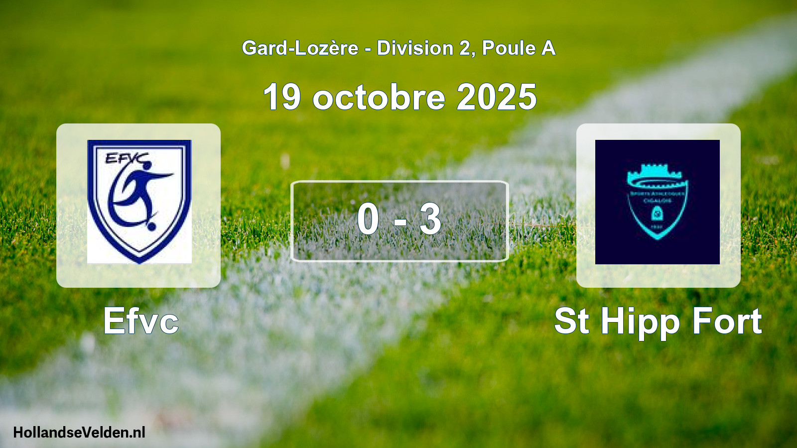 Total number of matches played: Efvc - St Hipp Fort 0 - 3 (19 October 2025)
