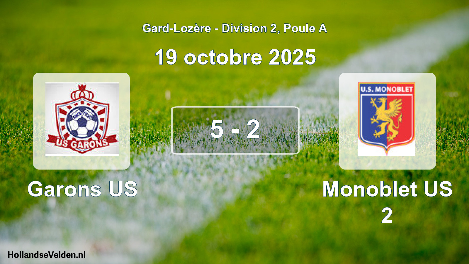 Total number of matches played: Garons US - Monoblet US 2 5 - 2 (19 October 2025)