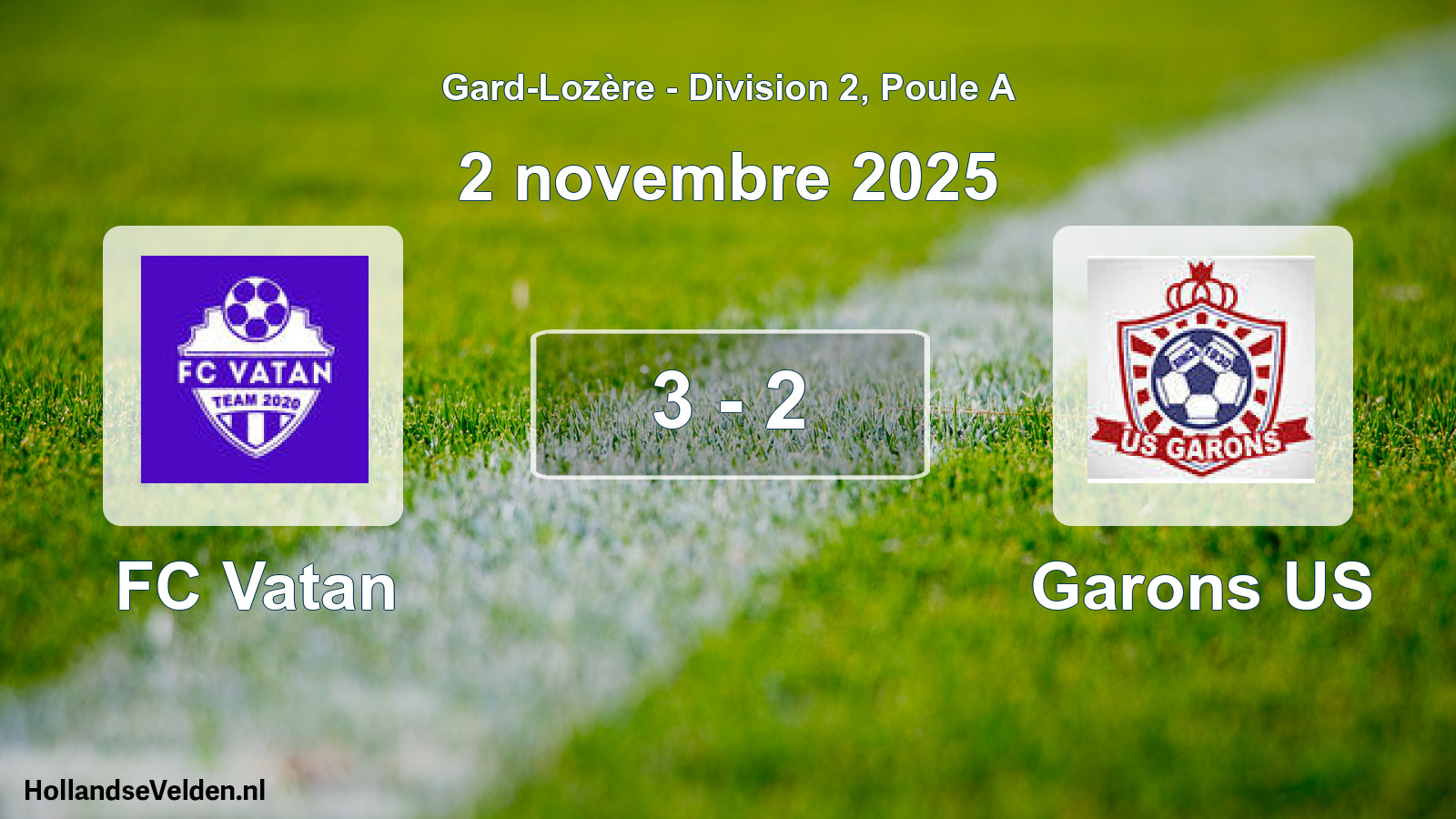 Match joué: FC Vatan - Garons US 3 - 2 (2 novembre 2025)