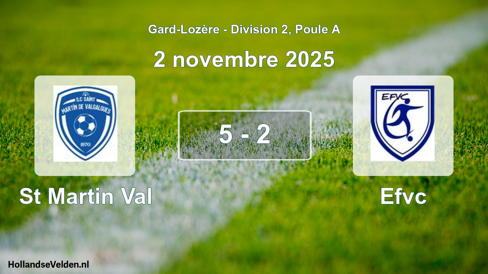 Match joué: St Martin Val - Efvc 5 - 2 (2 novembre 2025)