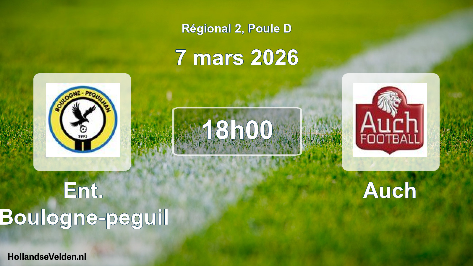 Geplande wedstrijd: Ent. Boulogne-peguil - Auch (7 maart 2026)