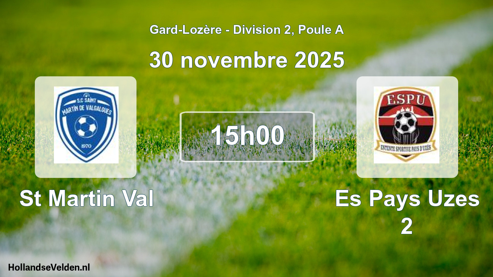 Match programmé: St Martin Val - Es Pays Uzes 2 (30 novembre 2025)