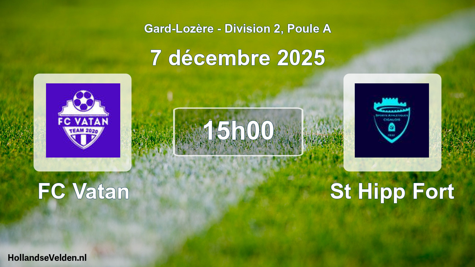 Match programmé: FC Vatan - St Hipp Fort (7 décembre 2025)
